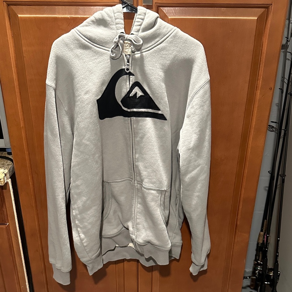 Quiksilver Light Gray Zip-Up Sweater for Men